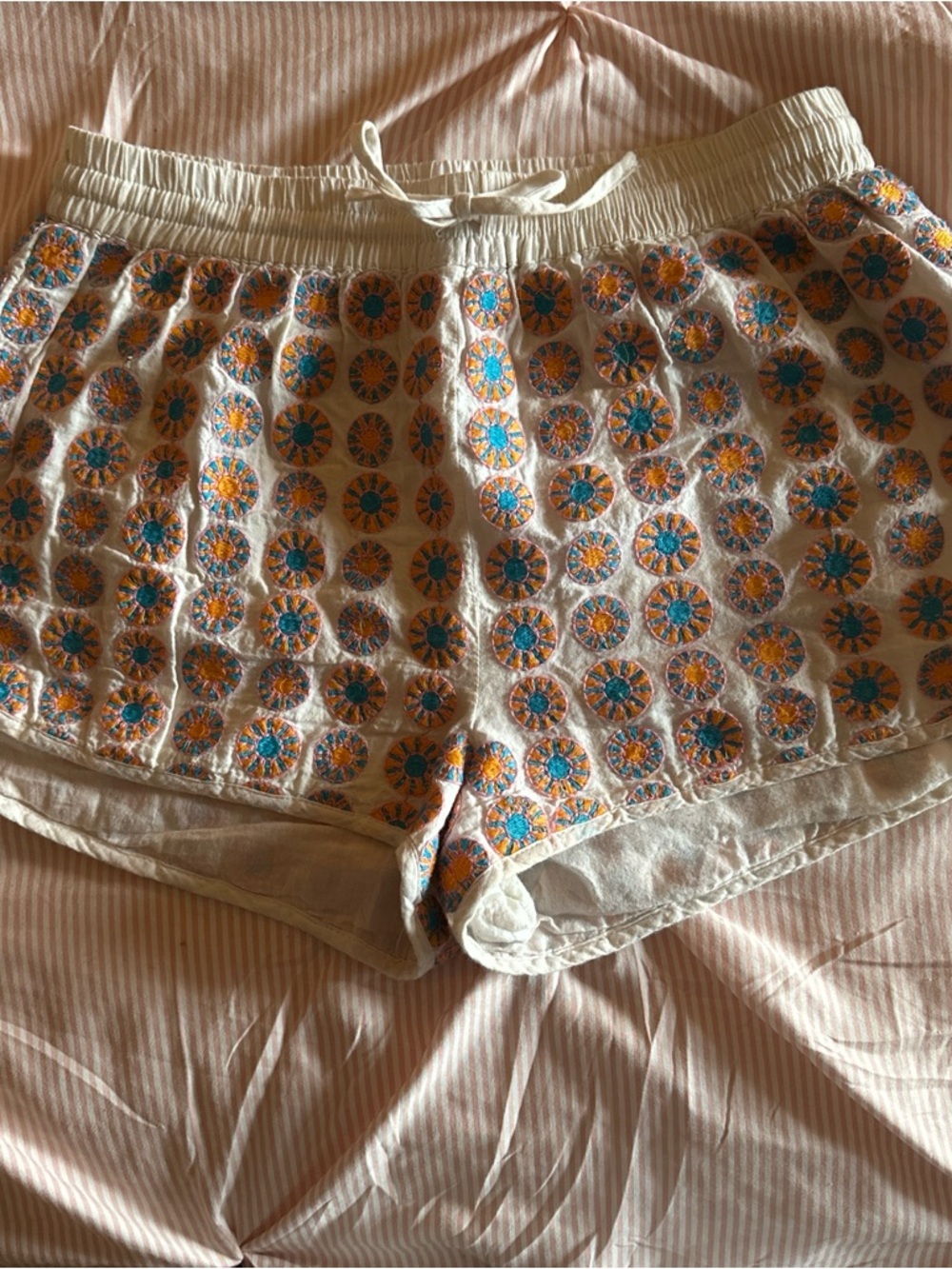 buttons Orange and Blue Shorts
